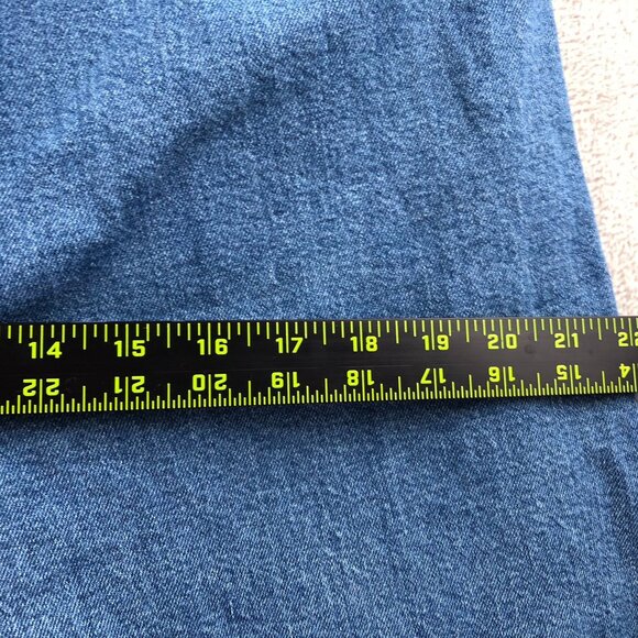 Vintage Womens Denim Overalls L Classic Wide Leg Blue Casual Retro Button Front - Picture 6 of 10